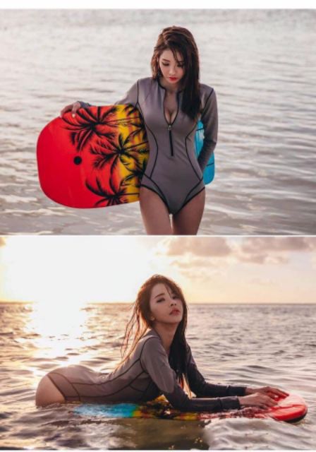 Bikini - Bộ bơi dài tay cực chất sexy màu xám hottrends