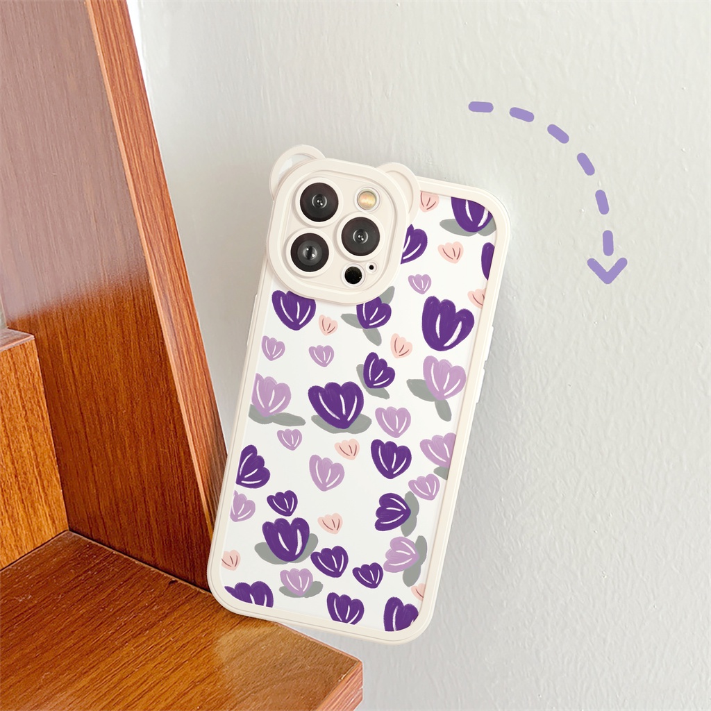 Ốp lưng iphone camera gấu Tulip Tím 6/6plus/6s/6splus/7/7plus/8/8plus/x/xs/11/12/13/14/pro/max/promax/plus/shin/case