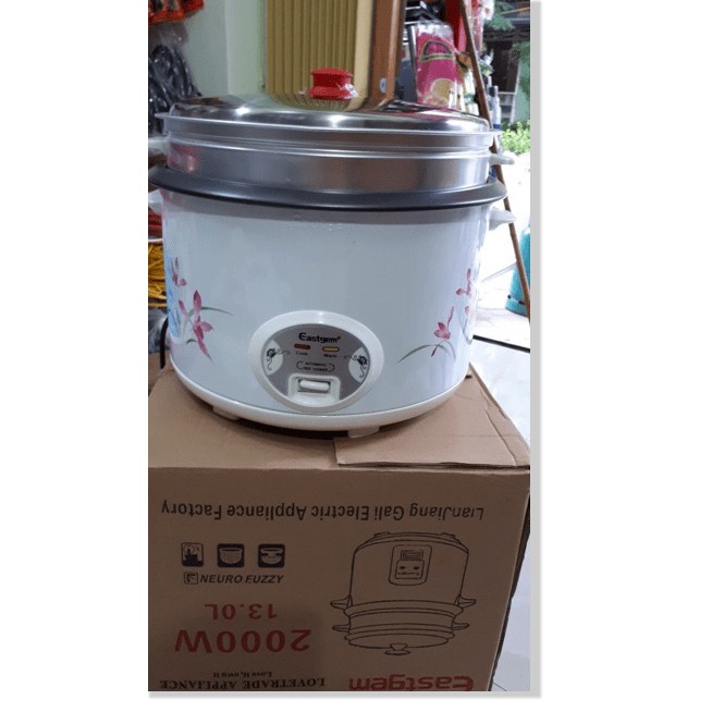 Nồi Cơm Điện Công Nghiệp Eastgem 10l-13l Có Xửng Hấp