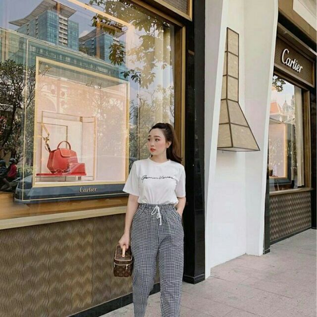 BỘ MẶC NHÀ ÁO THUN QUẦN KẺ CARO SIÊU RẺ