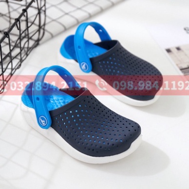 dép cross cho béFREESHIPdép cross họa tiết XANH DƯƠNG LÓT VÀNG NEOL SHIN22BNV tặng thêm 4 jibitz cross suclitkid
