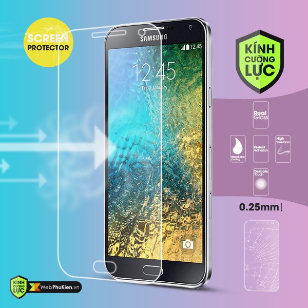 Miếng dán cường lực Samsung Galaxy E5 (Trong suốt)
