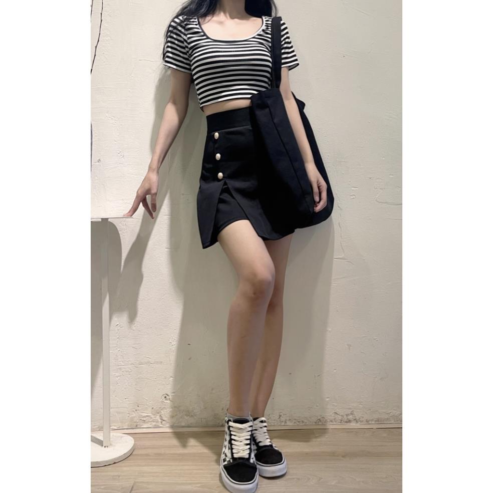 Quần giả váy nữ dáng ngắn chữ A chất tuyết mưa HÀNG ĐẸP quần váy có khuy giả BIGSIZE S - 3XL, Quần váy ngắn dáng chữ A