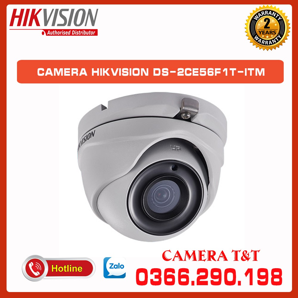 [DOME 3.0MP] CAMERA TURBO HD HIKVISION DS-2CE56F1T-ITM - HÀNG CHÍNH HÃNG - BẢO HÀNH 2 NĂM