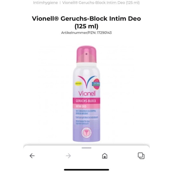 Xịt khử mùi, kháng khuẩn cho "cô bé" Vionell