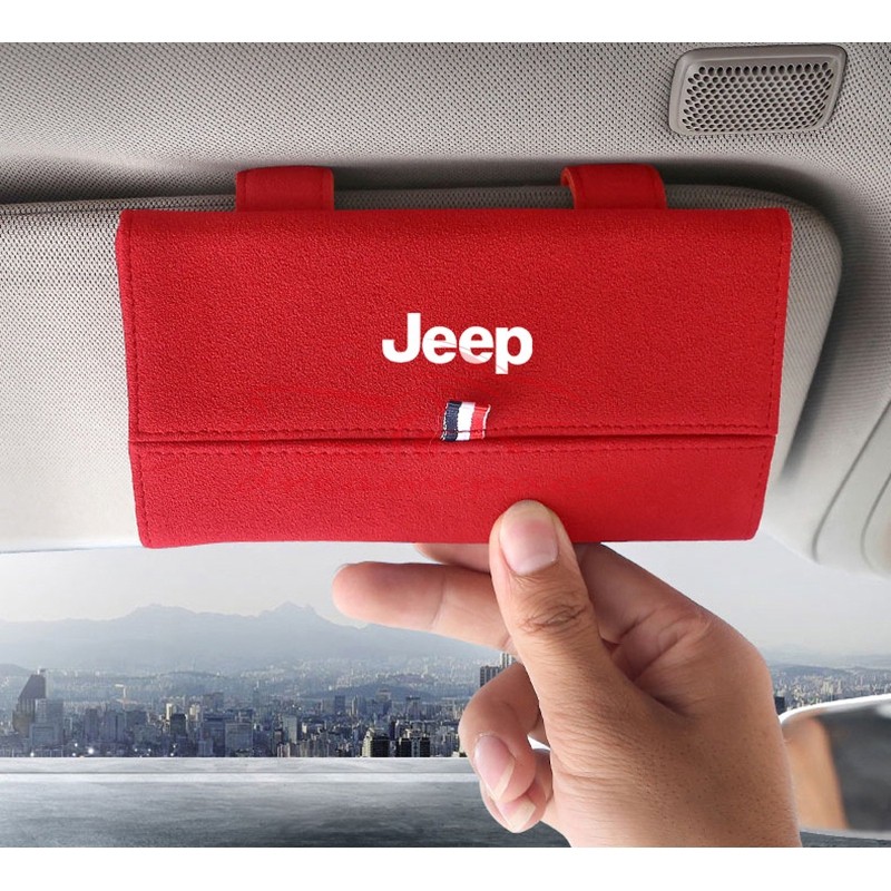 Hộp đựng kính mát in logo Jeep cho xe hơi