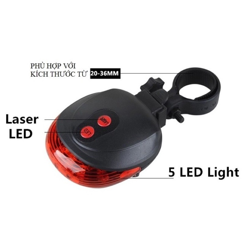 Đèn Chiếu Hậu Laser Sportslink Gắn Cốt Yên Xe Đạp Đa Chế Độ GD5L