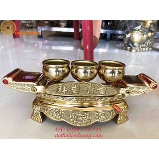 Bộ ngai chén 3 bằng đồng thờ cúng