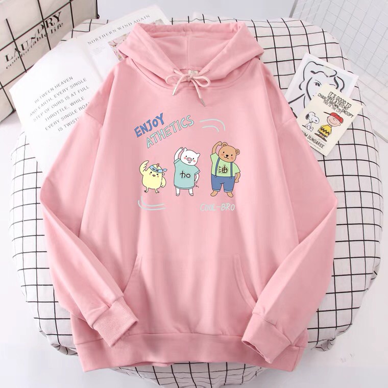 Áo Hoodie Lợn Enjoy, Áo nỉ Unisex from rộng, Chất nỉ ấm mặc không xù, thiết kế phong cách - MODY