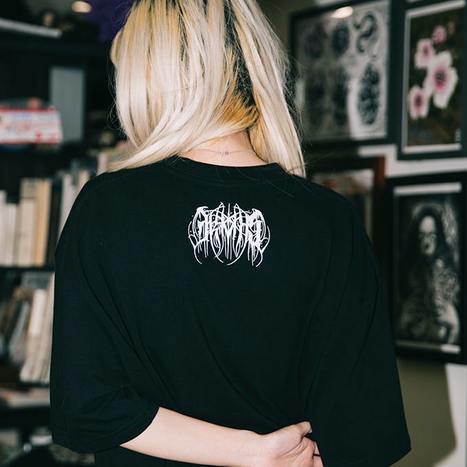 Áo Thun 100% Cotton Nguyên Chất Tay Ngắn In Hình Xăm Hình Arcs Arcs Phong Cách Gothic Rock Âu Mỹ