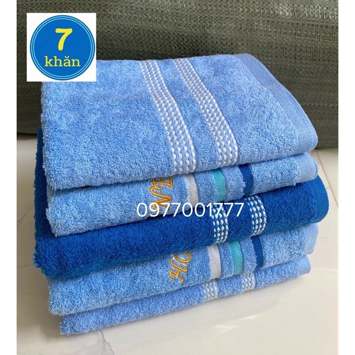 Khăn tắm size vừa và lớn 100% cotton Tông xanh Tươi mát - 50x100/60x120cm