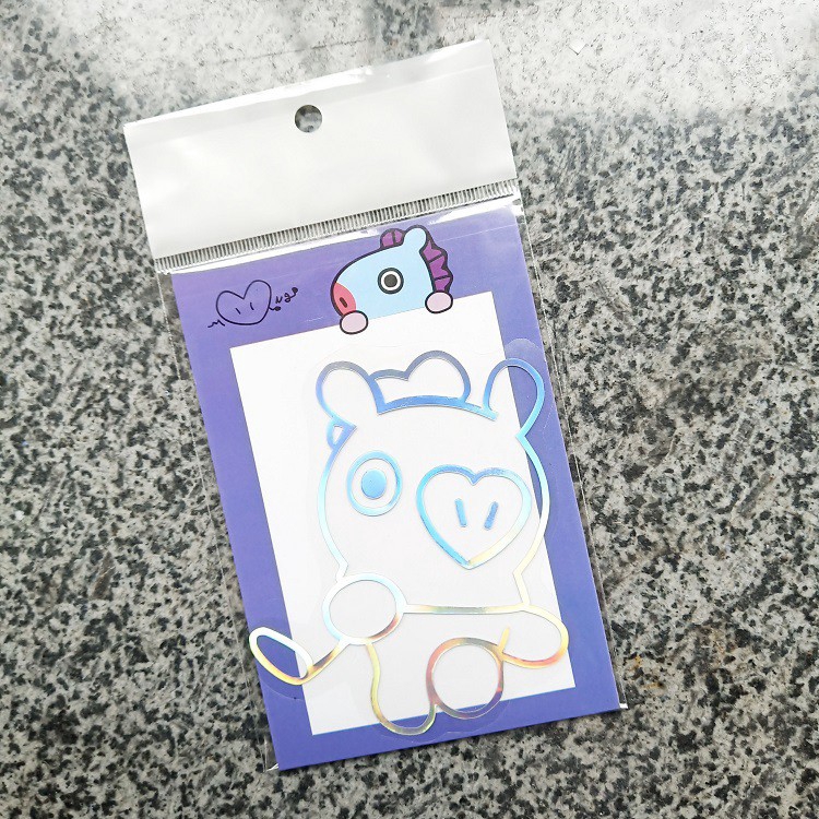 BT21 BTS laser nhiều màu sắc dán điện thoại di động