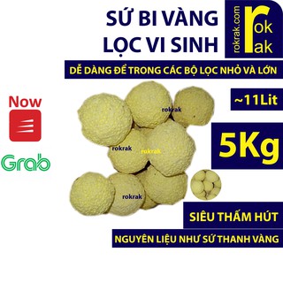 Sứ lọc bi vàng tròn 5Kg hiệu quả cao thích hợp nhiều bộ lọc hồ cá Thủy sinh