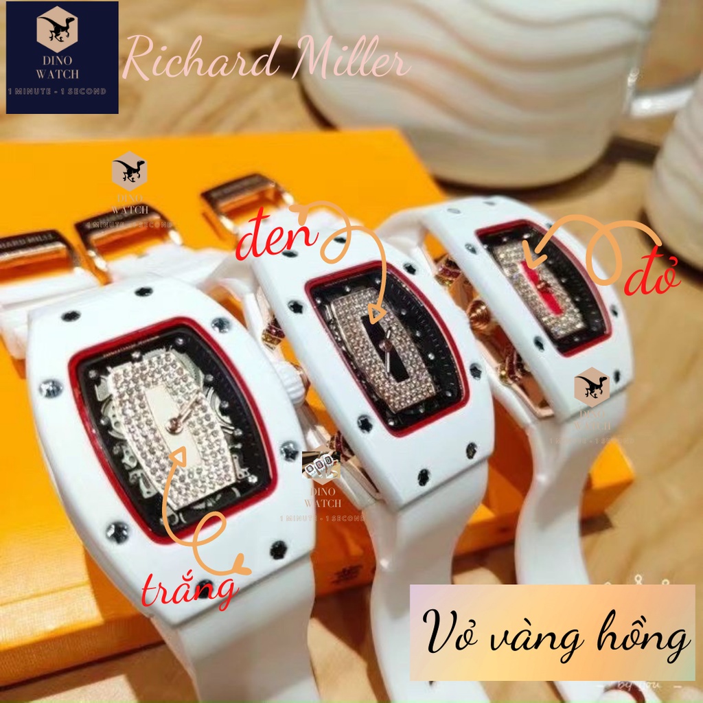 Đồng hồ unisex nam nữ richard rm35 dây silicon màu trắng , vỏ trắng siêu cưng , size 30mm