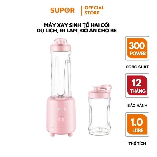 Máy xay sinh tố mini ăn dặm cho bé, du lịch mang đi làm Supor 1.0L -150W- JE18-300