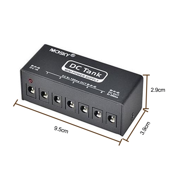 Mosky Mini 9V Guitar Effects Pedal Power Supply for 6 Effect Pedals 6 Outputs
