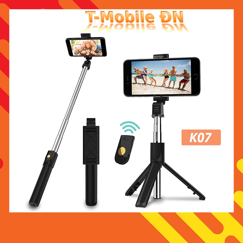 Gậy chụp hình kiêm Tripod 3 chân + Nút bluetooth K07 K10 chính hãng