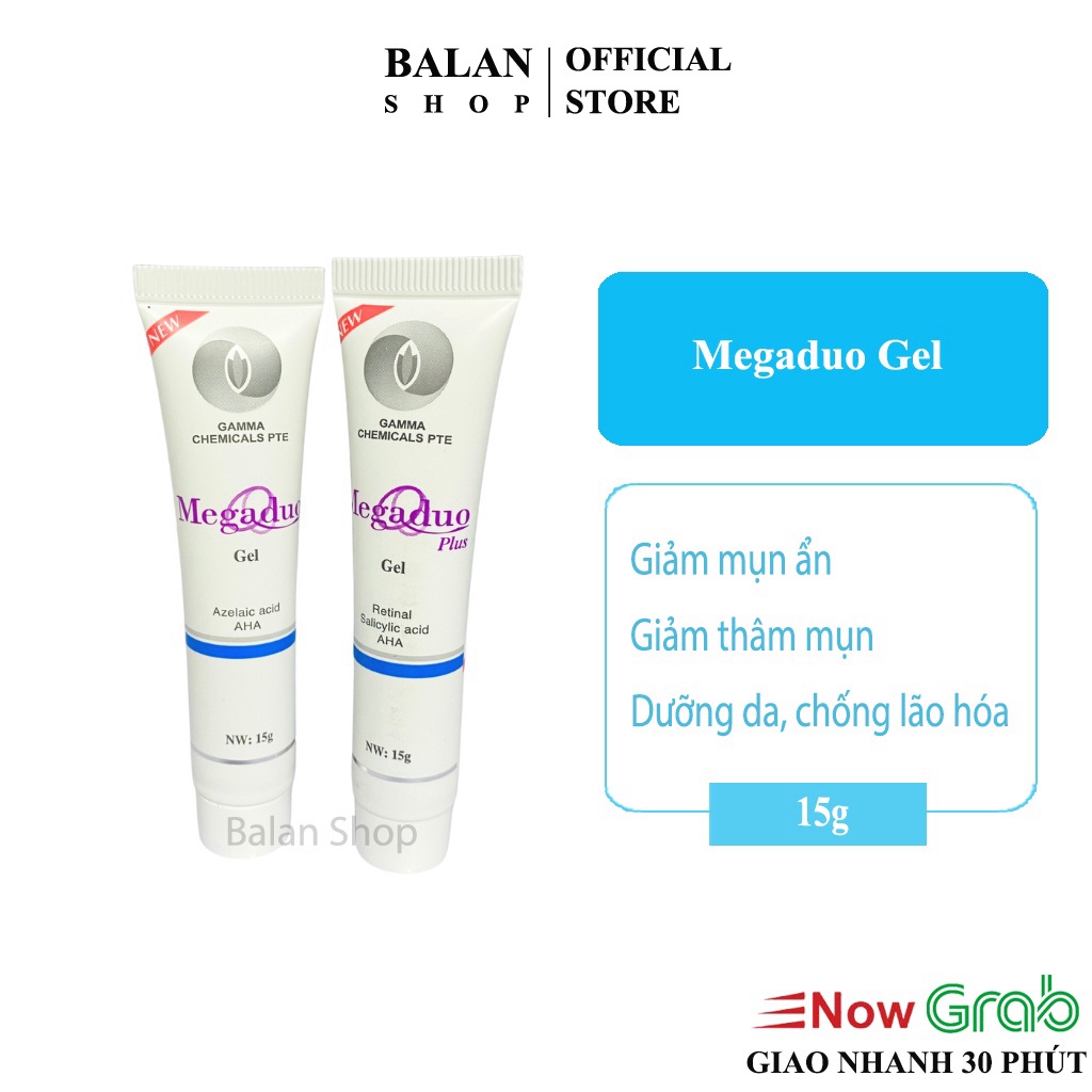 Gel Giảm Mụn, Giảm Thâm Megaduo Gel - Bản AHA và Plus Retinal 1.0 - Gamma Chemicals - Balan Shop