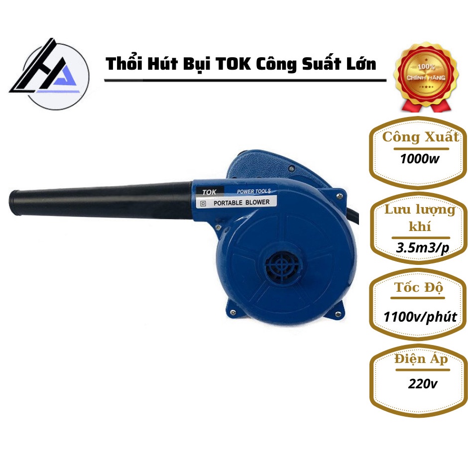 Máy thổi bụi TOK 1000W. hàng thái lan- thổi + hút đảo đầu 6 cấp độ thổi tiện dụng,,, Bảo hành 12 tháng
