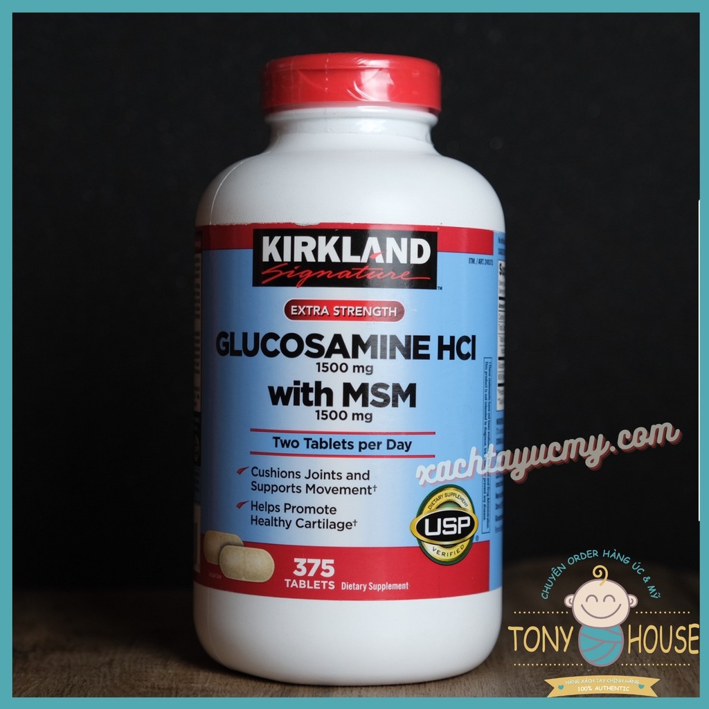 Viên uống Glucosamin HCL 1500mg With MSM 1500mg glucosamine Kirkland 375 Viên