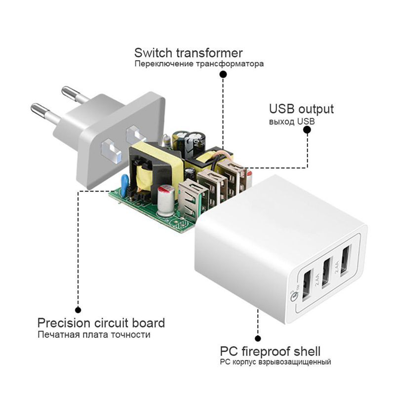 30W 2.4A QC 3.0 USB Charger Adapter Quick Charge Phone Charger For iPhone Samsung Cốc Sạc Nhanh Thông Minh B' Cho Điện Thoại