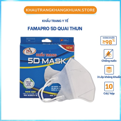 Khẩu trang 5D mask Nam Anh, Khẩu trang 5D người lớn, Khẩu trang 5D quai thun, , 3 lớp, dày ôm sát mặt.
