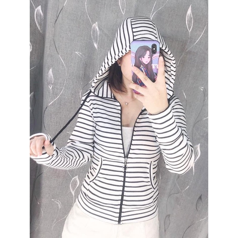 Áo Khoác Sọc Nữ - Co dãn 4 chiều - 40 đến 61 ký | BigBuy360 - bigbuy360.vn