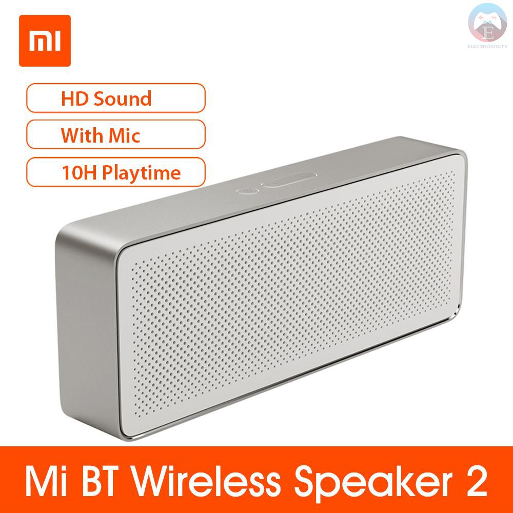 Ê Xiaomi Mi BT Speaker Square Box 2 Stereo Portable HD Sound Quality Soundbox Bass Speakers Music Audio Player Music Amplifier V4.2 1200mAh Aux Line-in Hands-free with Mic