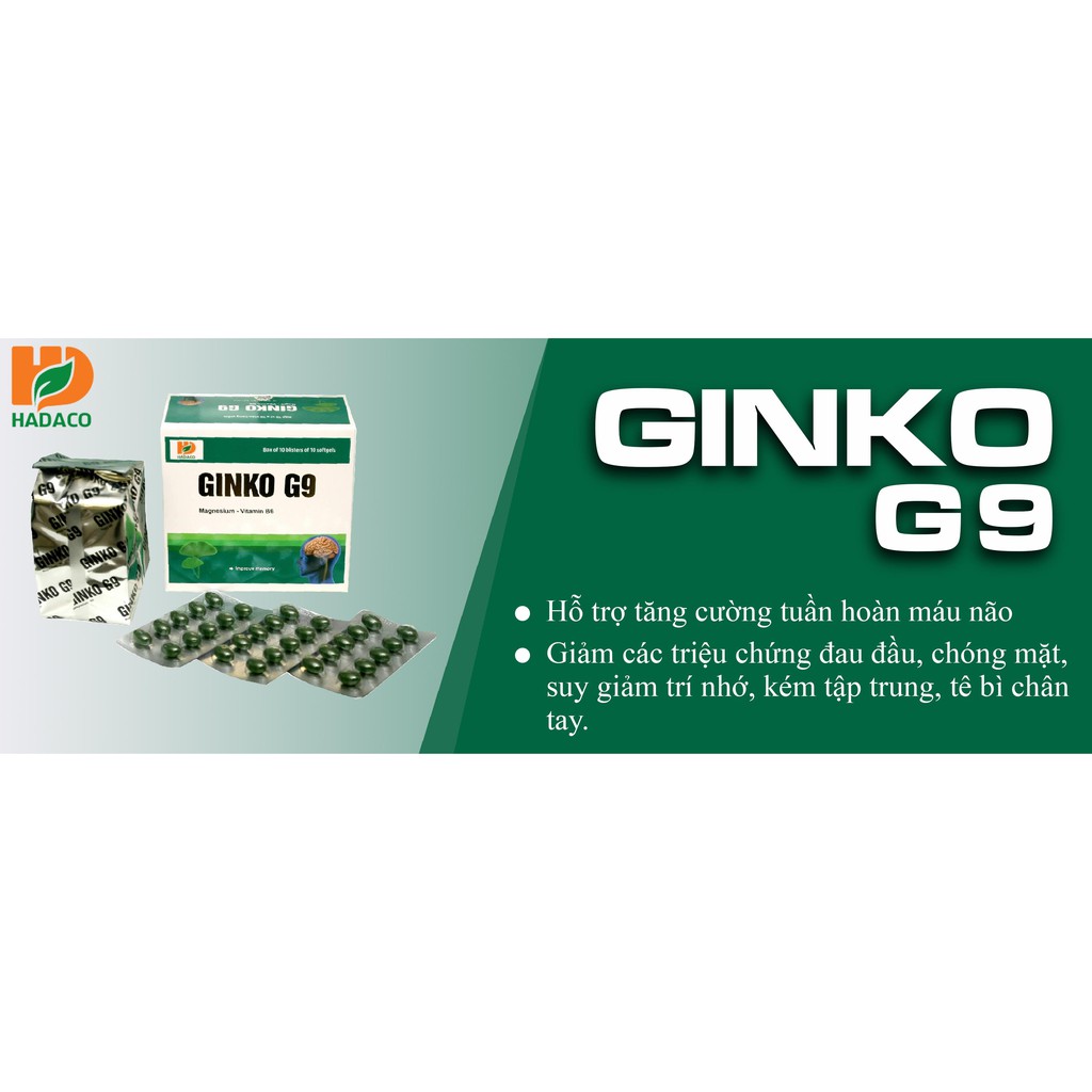 Hoạt Huyết Dưỡng Não Ginko G9 hộp 100 viên