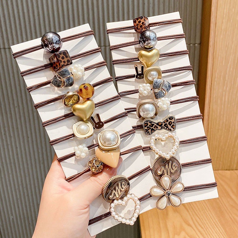 Set 60 dây buộc tóc, chun buộc tóc Hàn Quốc nhiều mẫu siêu xinh