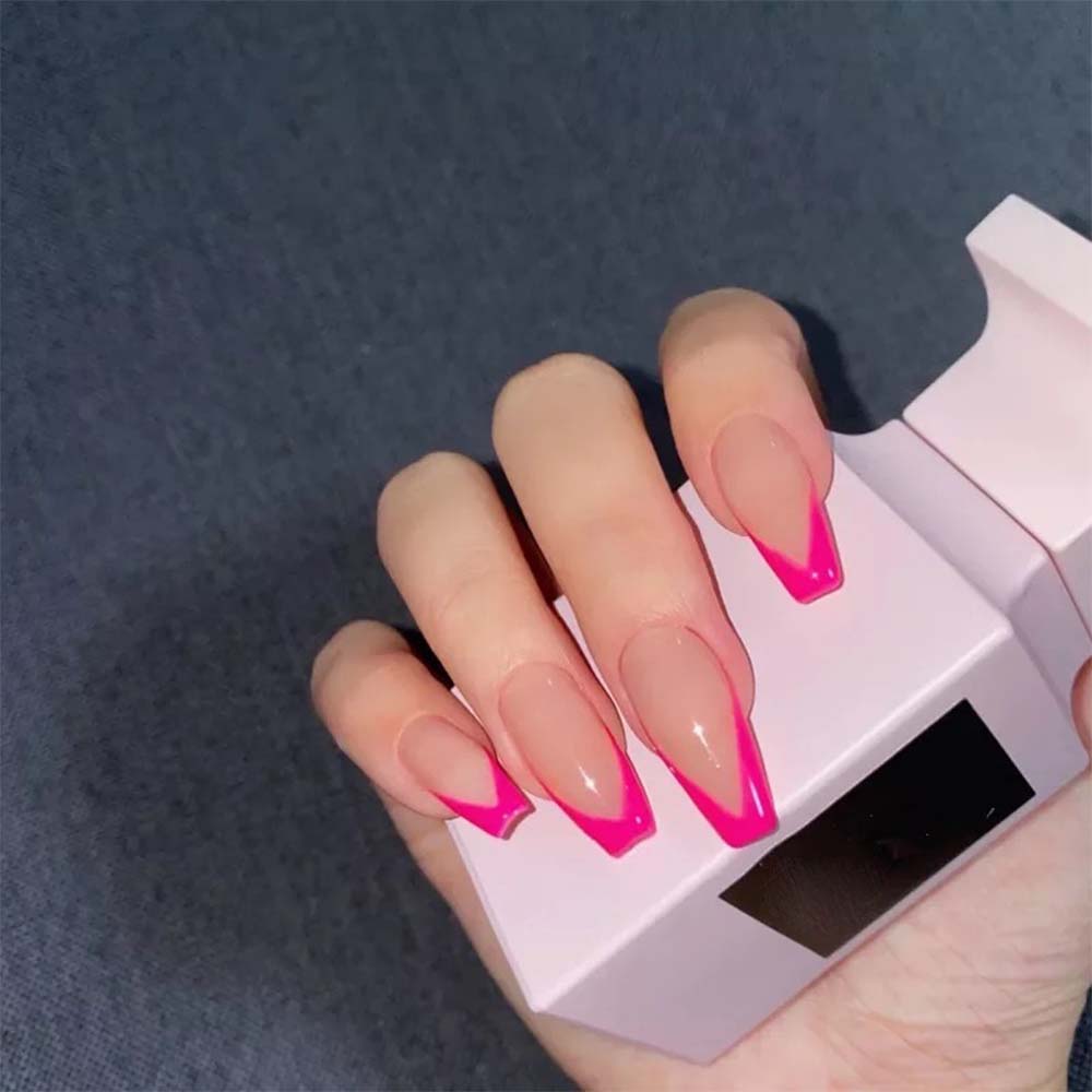 [Hàng mới về] Bộ 24 móng tay giả kiểu Pháp làm đẹp cho nữ