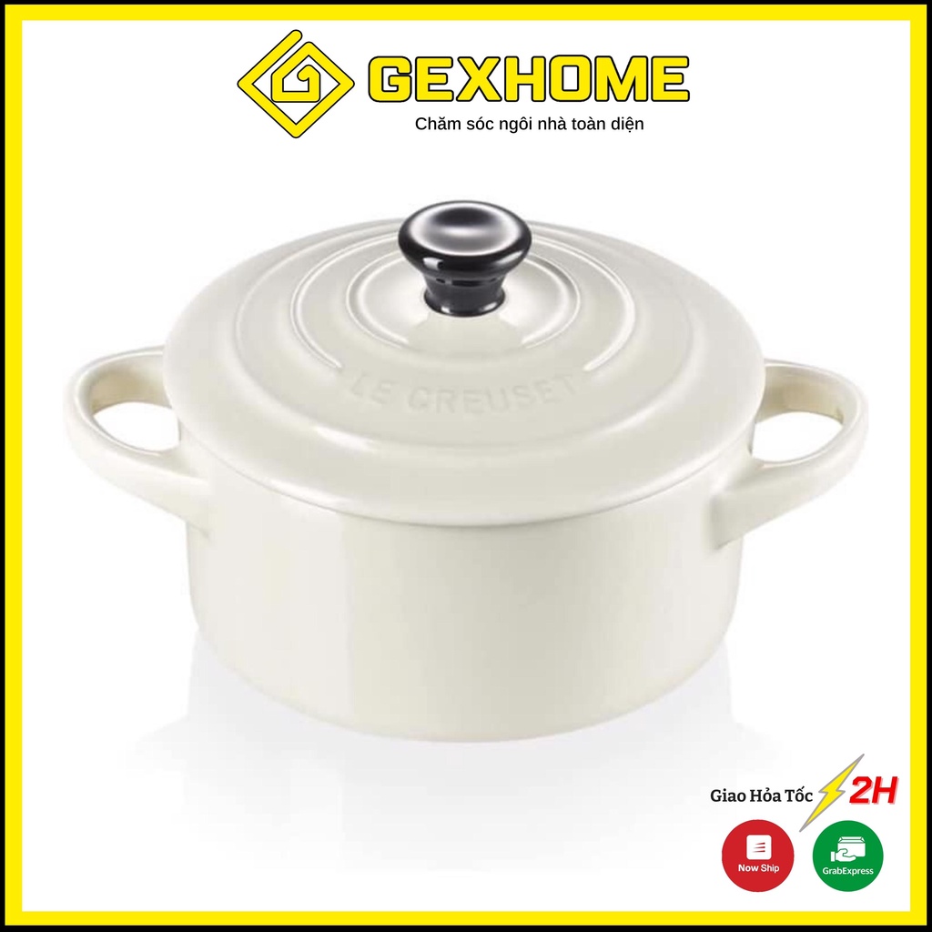 Nồi sứ cao cấp LECREUSET Mini 10cm Cocotte Redonda - Màu trắng sữa