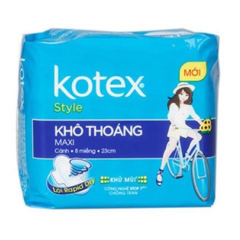 Combo 8 Goi BVS Kotex Maxi Cánh - 8 miếng/ Gói