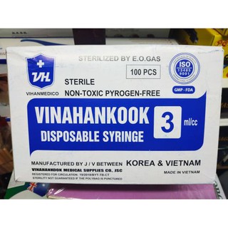 Bơm tiêm vinahankook 3cc hộp 100c