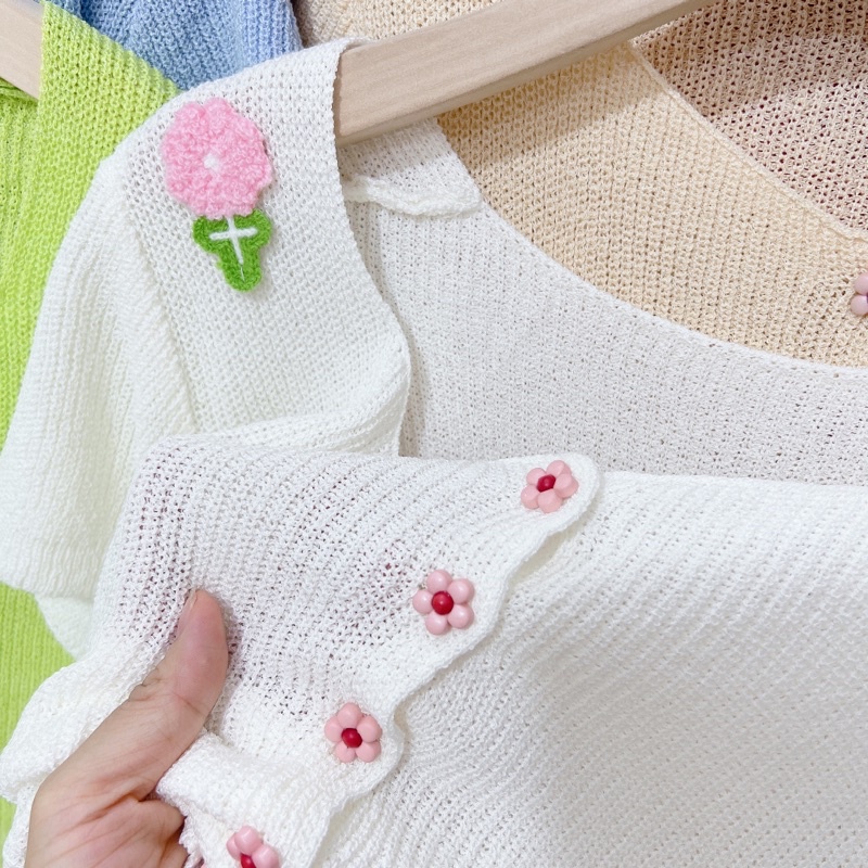 Áo len cổ vuông khuy hoa, Áo kiểu len dáng ôm sexxy AL8810 - NhiNhi Shop