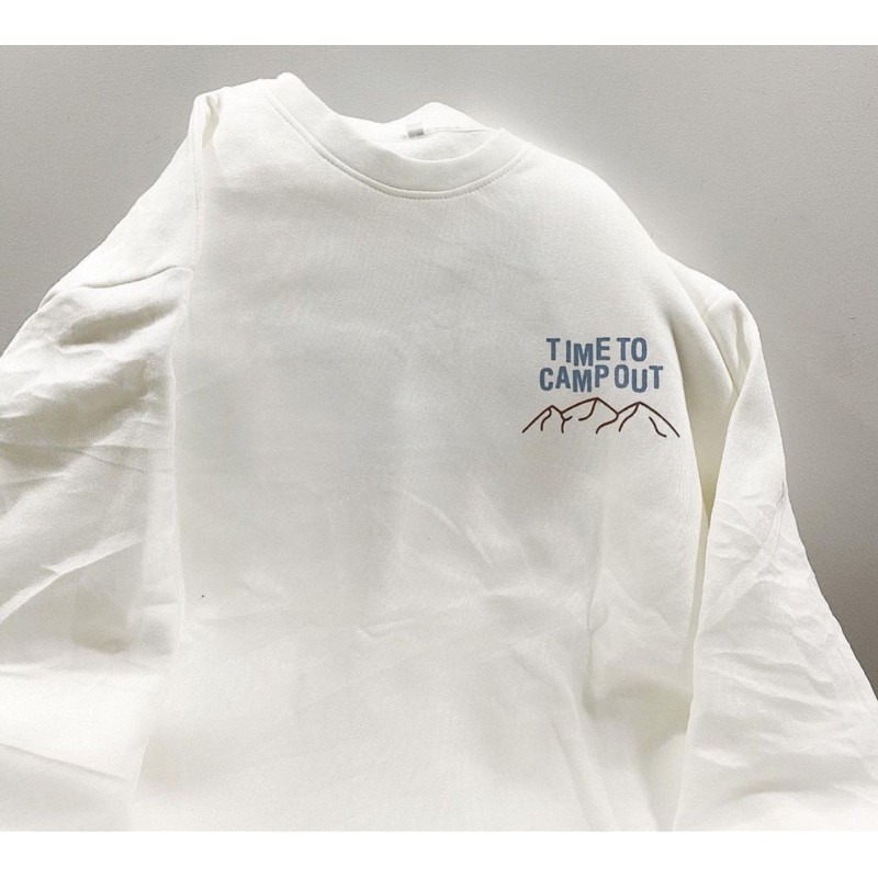 Áo Sweater TIME TO CAMPOUT❤Form Rộng Unisex Nam/Nữ (Chất Nỉ Bông Siêu Mịn)❤MÀU XANH/TRẮNG[FREESHIP] | BigBuy360 - bigbuy360.vn