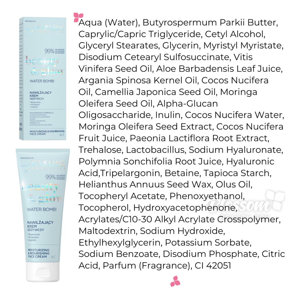 Kem dưỡng Eveline Water B0mb Beauty & Glow cấp nước 75ML