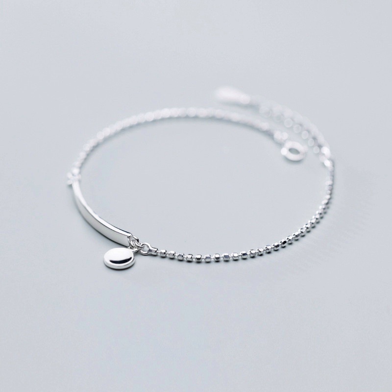 Lắc tay bạc 21 Centimeters Circle Tag Tiệm bạc 21 Centimeters