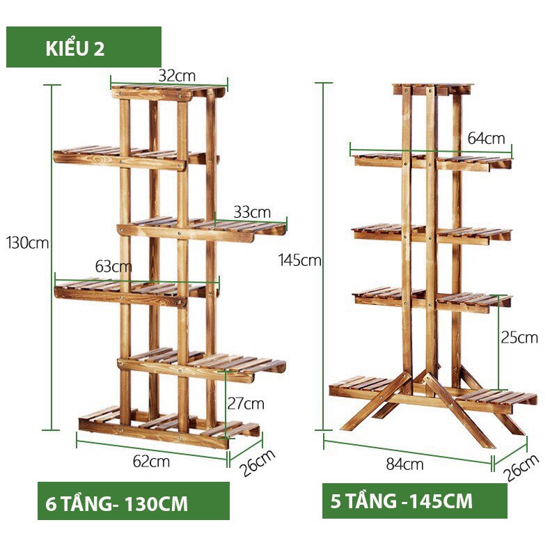 Kệ hoa cây cảnh gỗ tre gấp gọn đa năng nhiều tầng 2 3 4 tầng để trong nhà ngoài trời sân vườn ban công tiện lợi