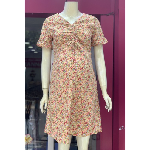 [SIZE 40-80KG] ĐẦM BẦU VÁY BẦU CÔNG SỞ HANNA, LỤA HOA KIỂU, VẢI 1 LỚP MỀM MÁT MẶC MÙA HÈ, DÁNG GỌN, MẶC BẦU VÀ SAU SINH