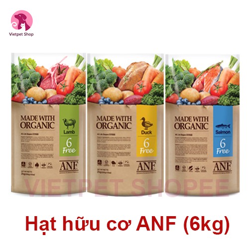 Thức ăn cho chó - Hạt ANF 6 Free Organic 6kg (Túi to tiết kiệm nhất 🥇) NK Hàn Quốc