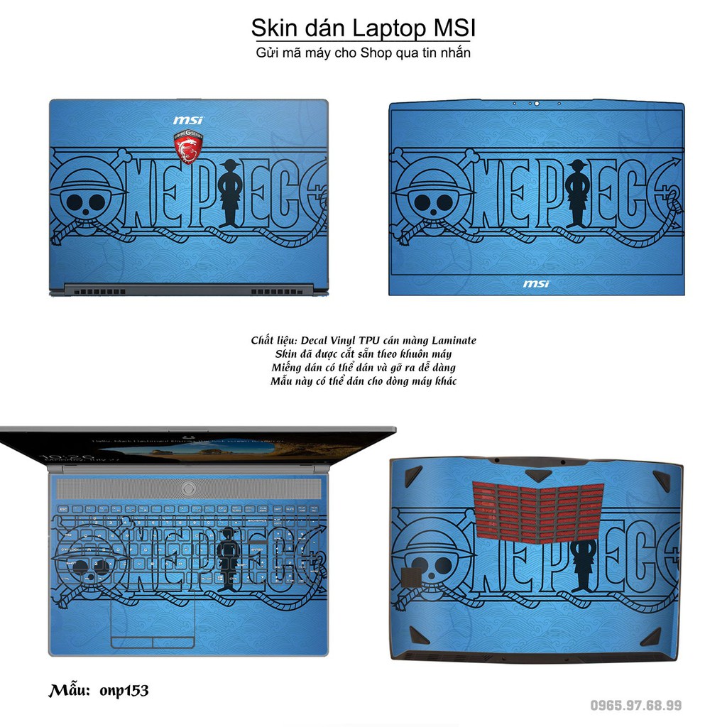 Skin dán Laptop MSI in hình One Piece nhiều mẫu 19 (inbox mã máy cho Shop)