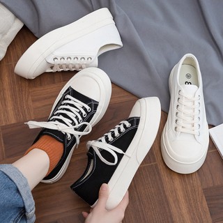 Giày cv cổ thấp đế cao dày full box, giày thể thao bata ulzzang vải canvas đế bằng - SAGI ĐẶNG