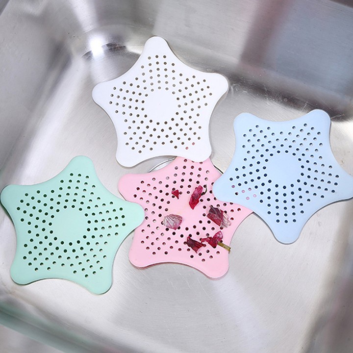 Miếng lọc chặn rác bồn rửa chén hình ngôi sao biển, nắp chặn thức ăn chống tắc nghẽn bồn rửa chén hít chân không