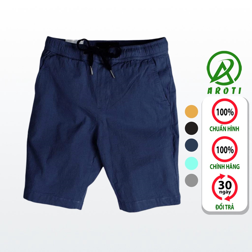 Quần Sooc Nam AROTI Ống Rộng Chất Đũi Đẹp Cao Cấp, Co Giãn Tốt,Mặc Siêu Mát Và Thoải Mái Dáng Suông Ngắn Đủ Size QN01-XT