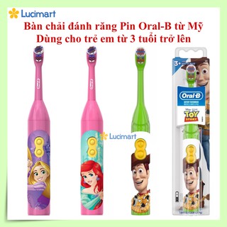 Bàn chải pin trẻ em Oral-B Kids dùng cho trẻ từ 3 tuổi trở lên [Hàng Mỹ]