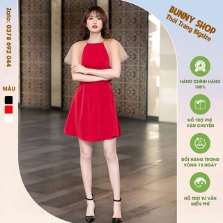 VBEO147 - Đầm ôm xòe phối tay lưới  cho người béo mập, mũm mĩm bigsize che bụng mỡ cho người từ 40kg - 130kg
