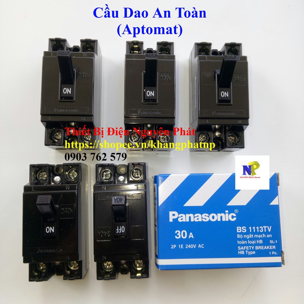 [PANASONIC] Cầu Dao An Toàn (Aptomat) CB Cóc Đen