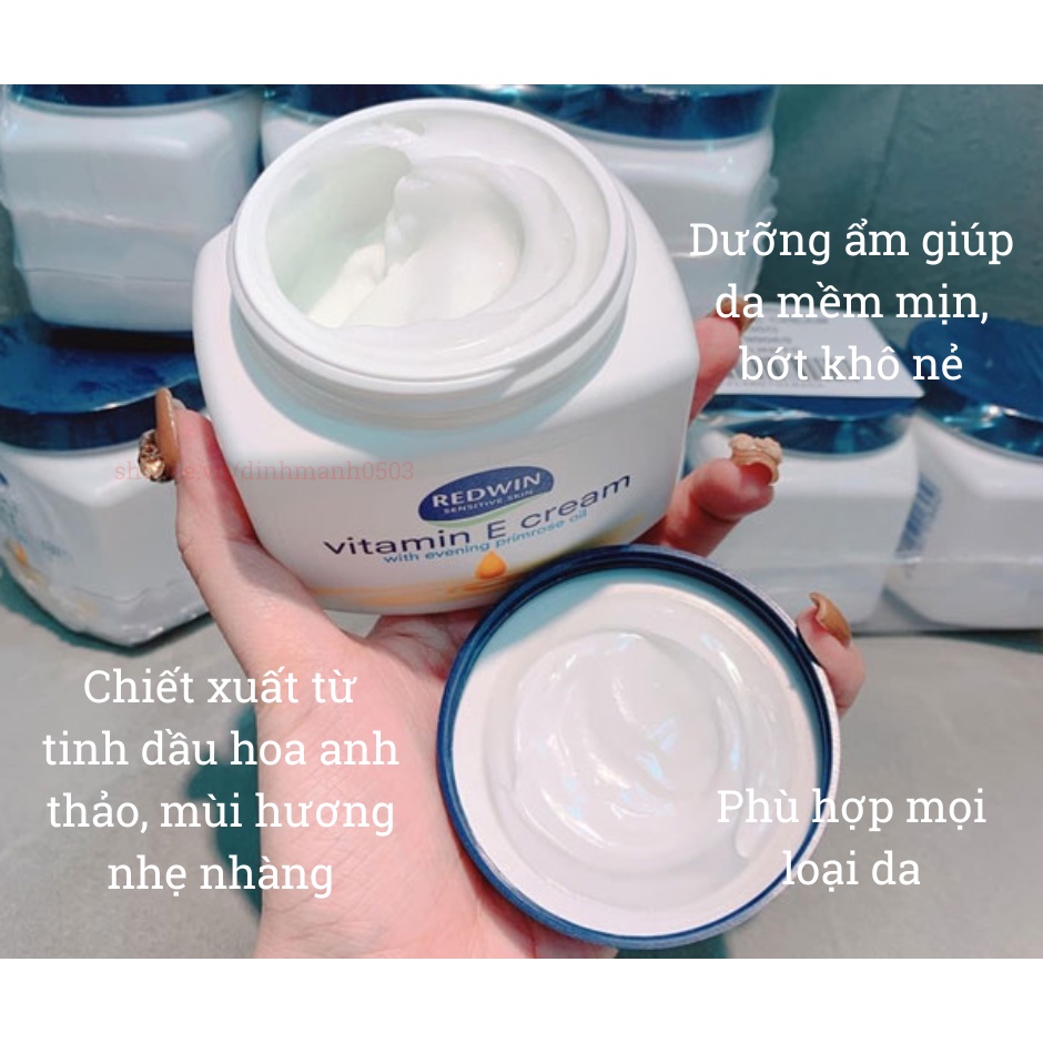 Kem dưỡng da REDWIN Vitamin E Cream hũ 300ml nhập khẩu Úc