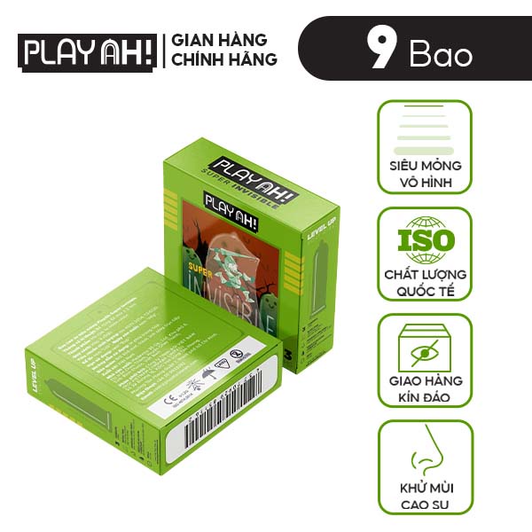 [Mua Kèm Deal 0Đ] Combo 3 Bao Cao Su PLAYAH Super Invisible Siêu Mỏng 3 Hộp 3 bao